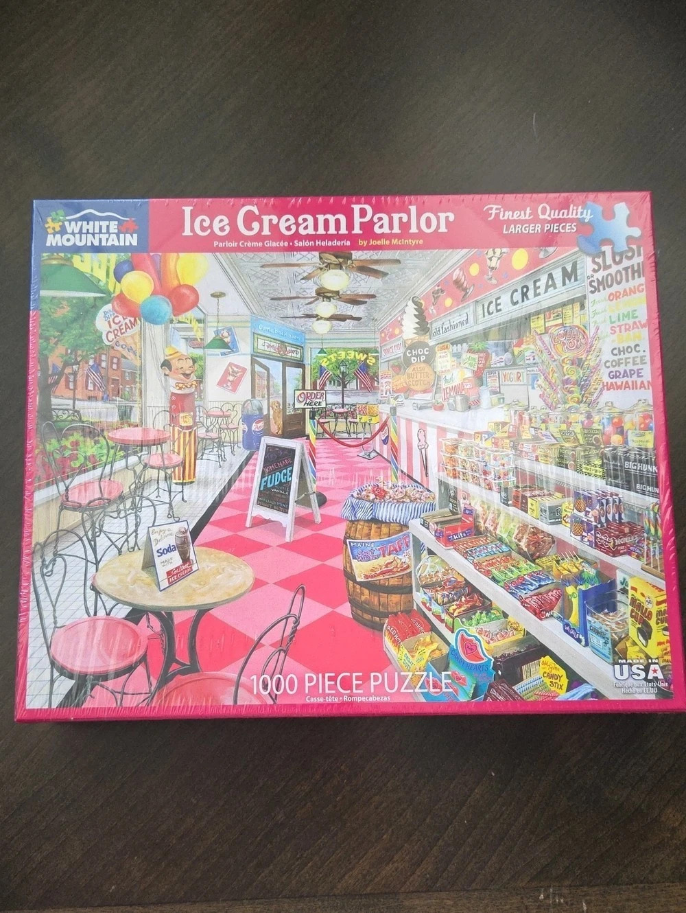 White Mountain Ice Cream Parlor 1000 Piece Puzzle NWT